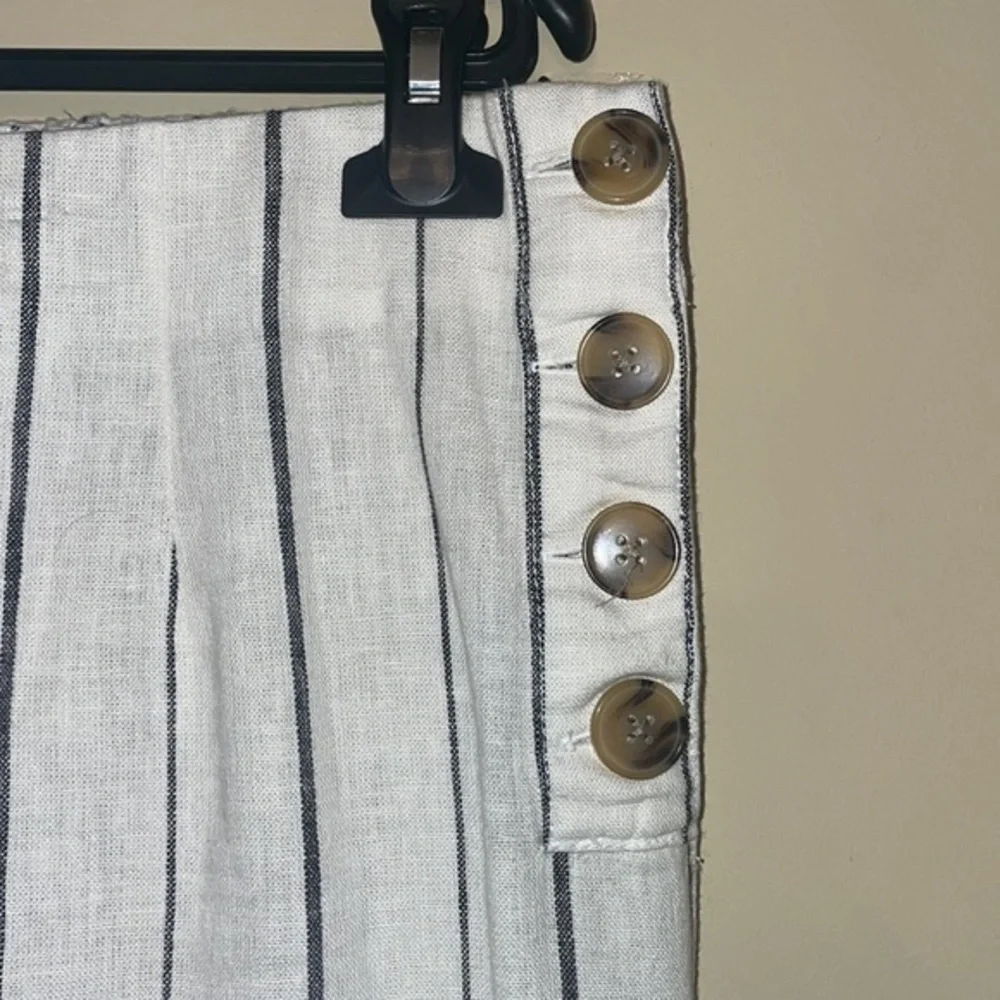 GAP Black and White High Rise Line ‎ Wide Leg Stripe Pant Size 14